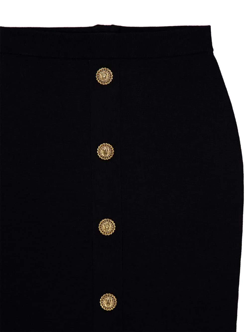  Balmain Button-detail Midi Skirt - Black 