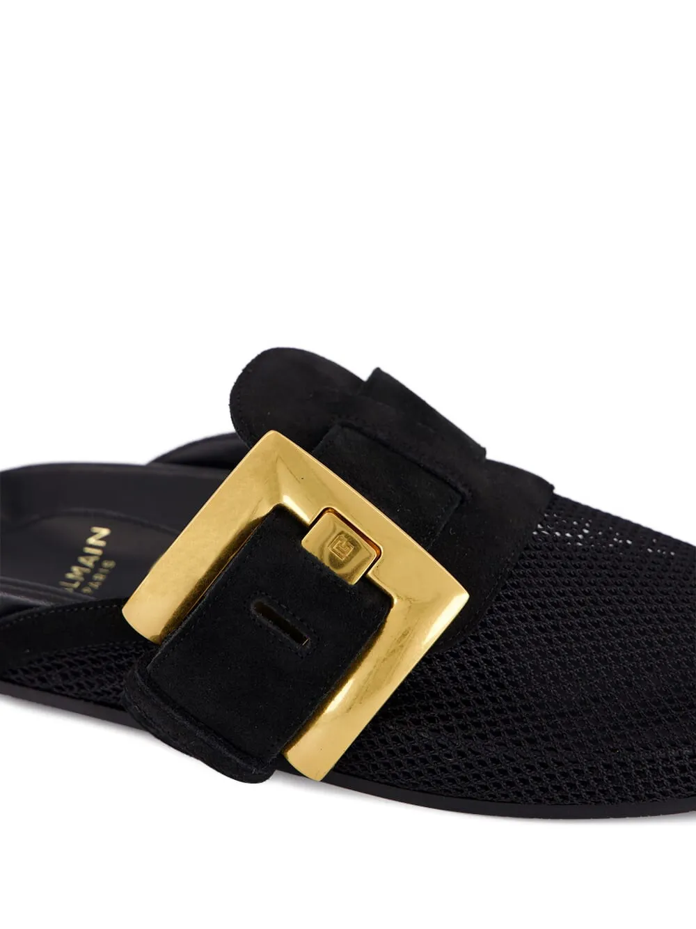 Balmain Anthem flat mules Zwart