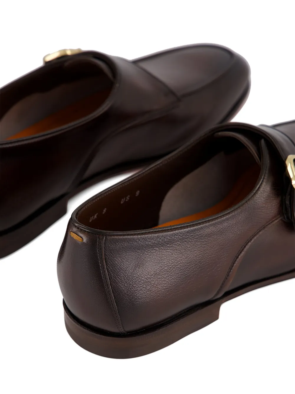 Santoni Leren loafers met gesp Bruin