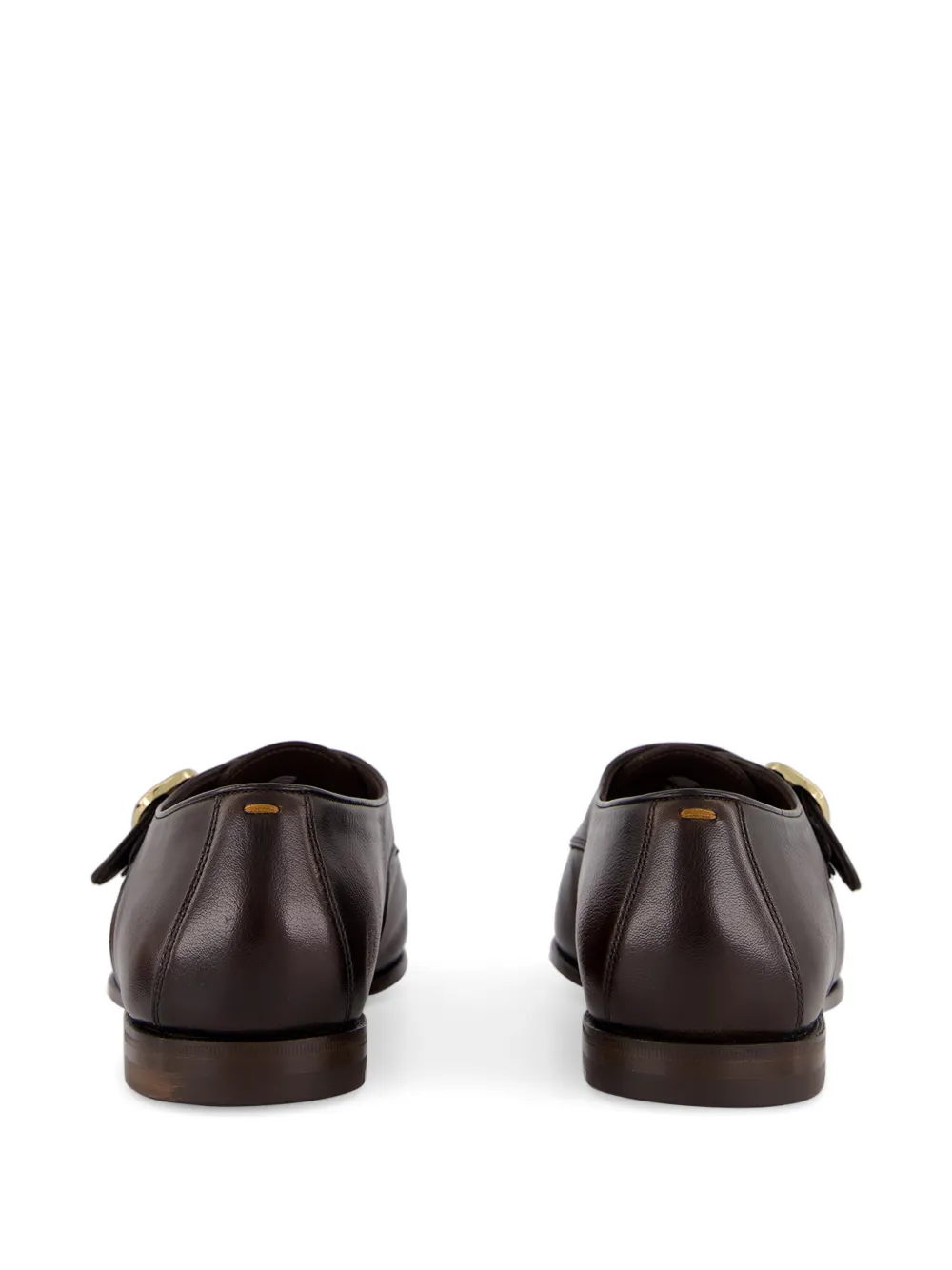 Santoni Leren loafers met gesp Bruin