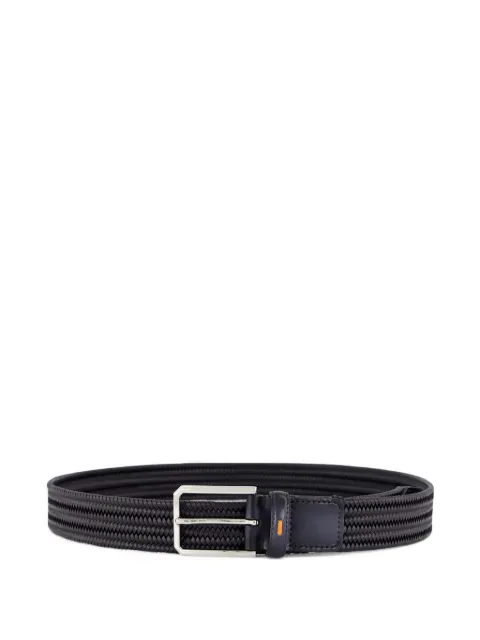 Santoni calf-leather braided belt
