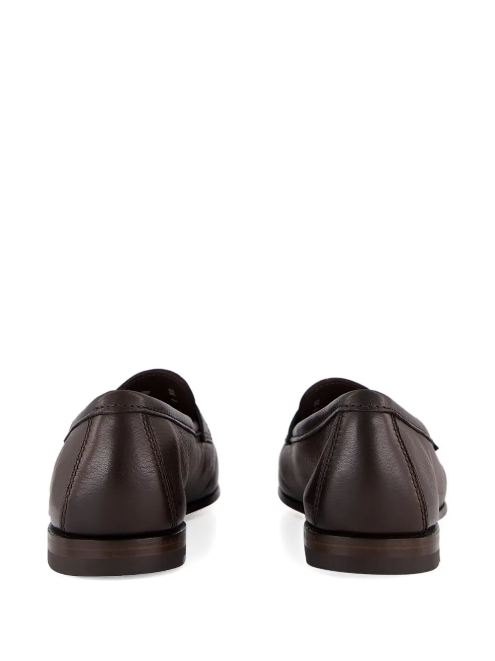 Santoni Leren penny loafers Bruin