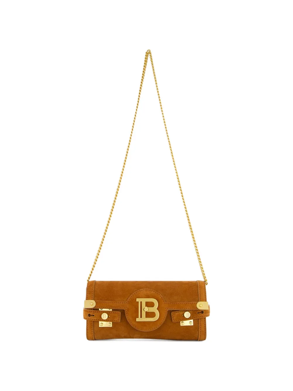 Balmain B-Buzz 23 suède schoudertas Bruin