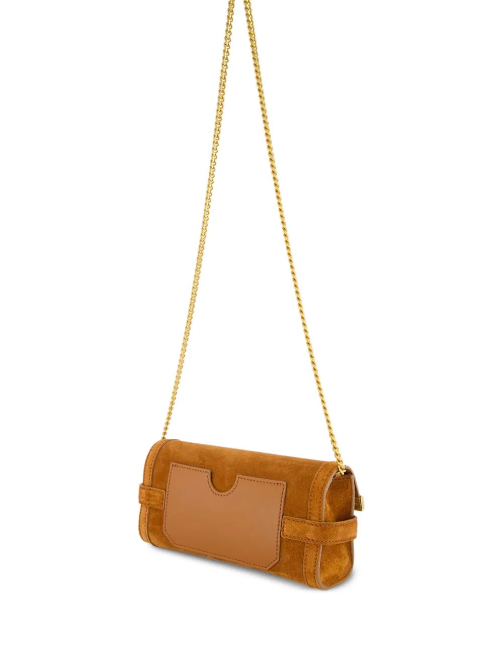 Balmain B-Buzz 23 suède schoudertas Bruin