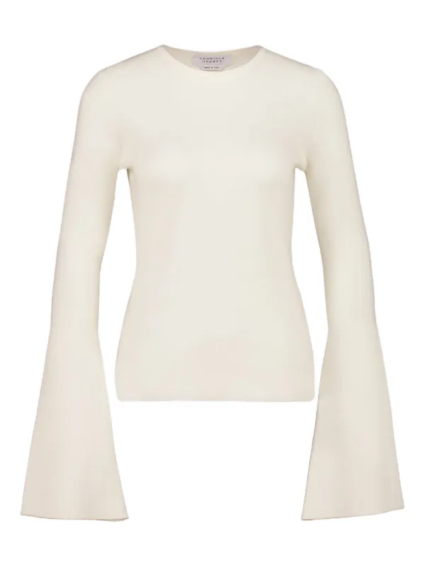 Gabriela Hearst Mason Bell-sleeve Top in Neutrals