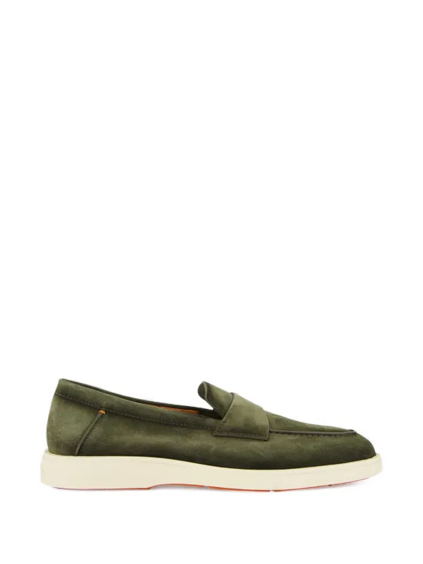 Santoni スエード ペニーローファー | グリーン | FARFETCH JP