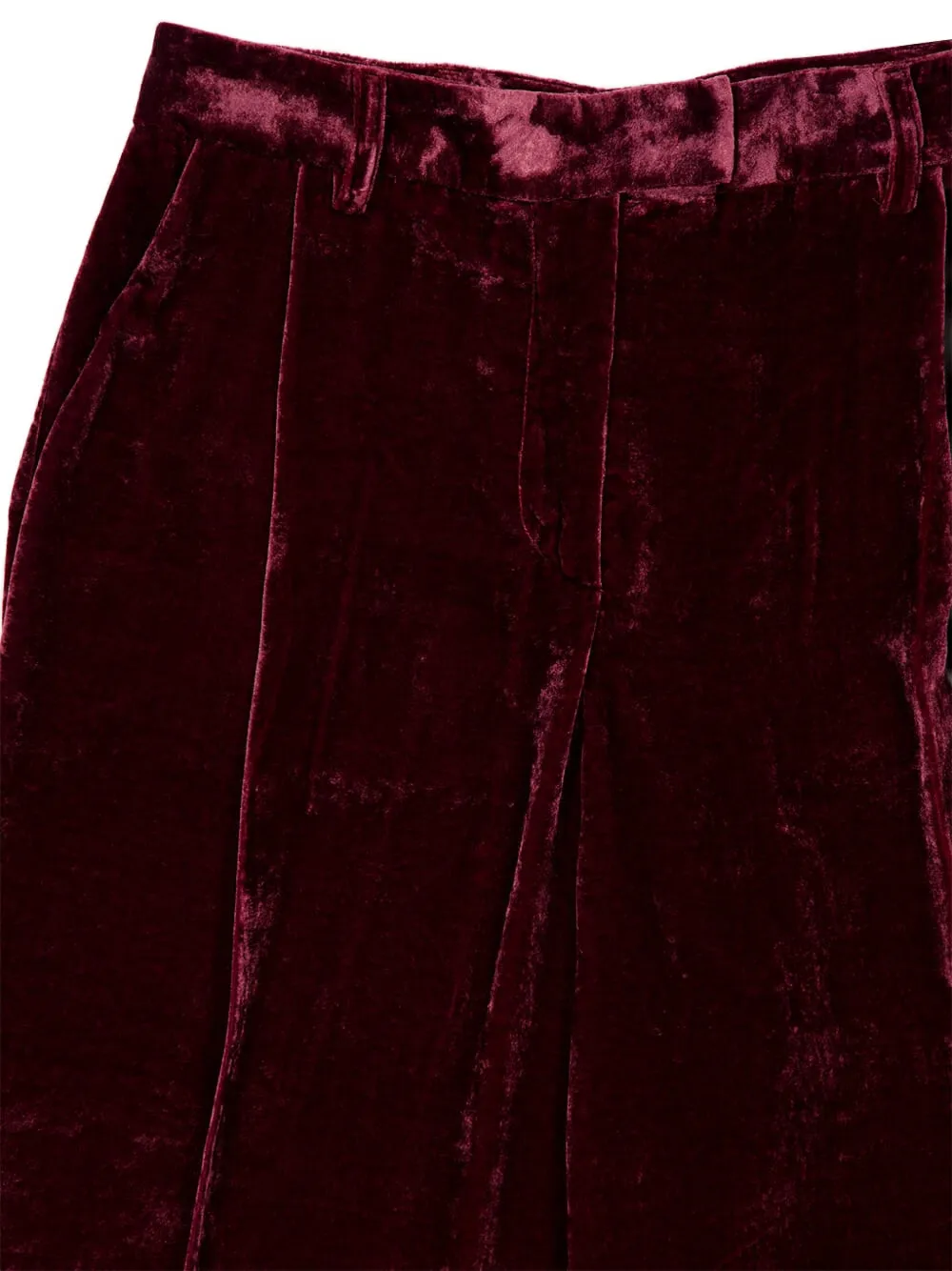 La DoubleJ Broek met fluwelen textuur Rood