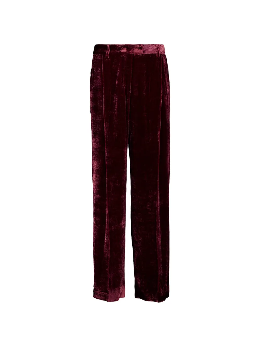 La DoubleJ velvet-texture trousers - Rosso