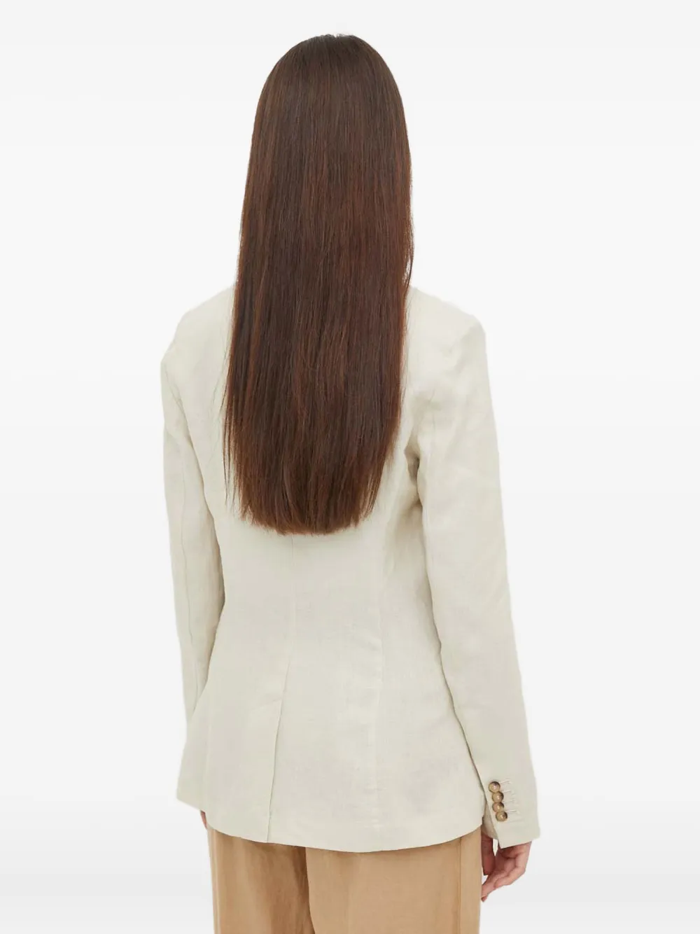 Benetton Linen Blazer In Neutral