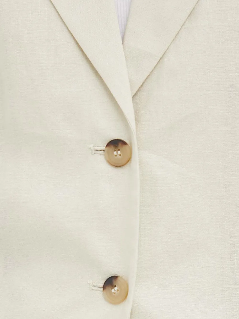 Benetton Linen Blazer In Neutral