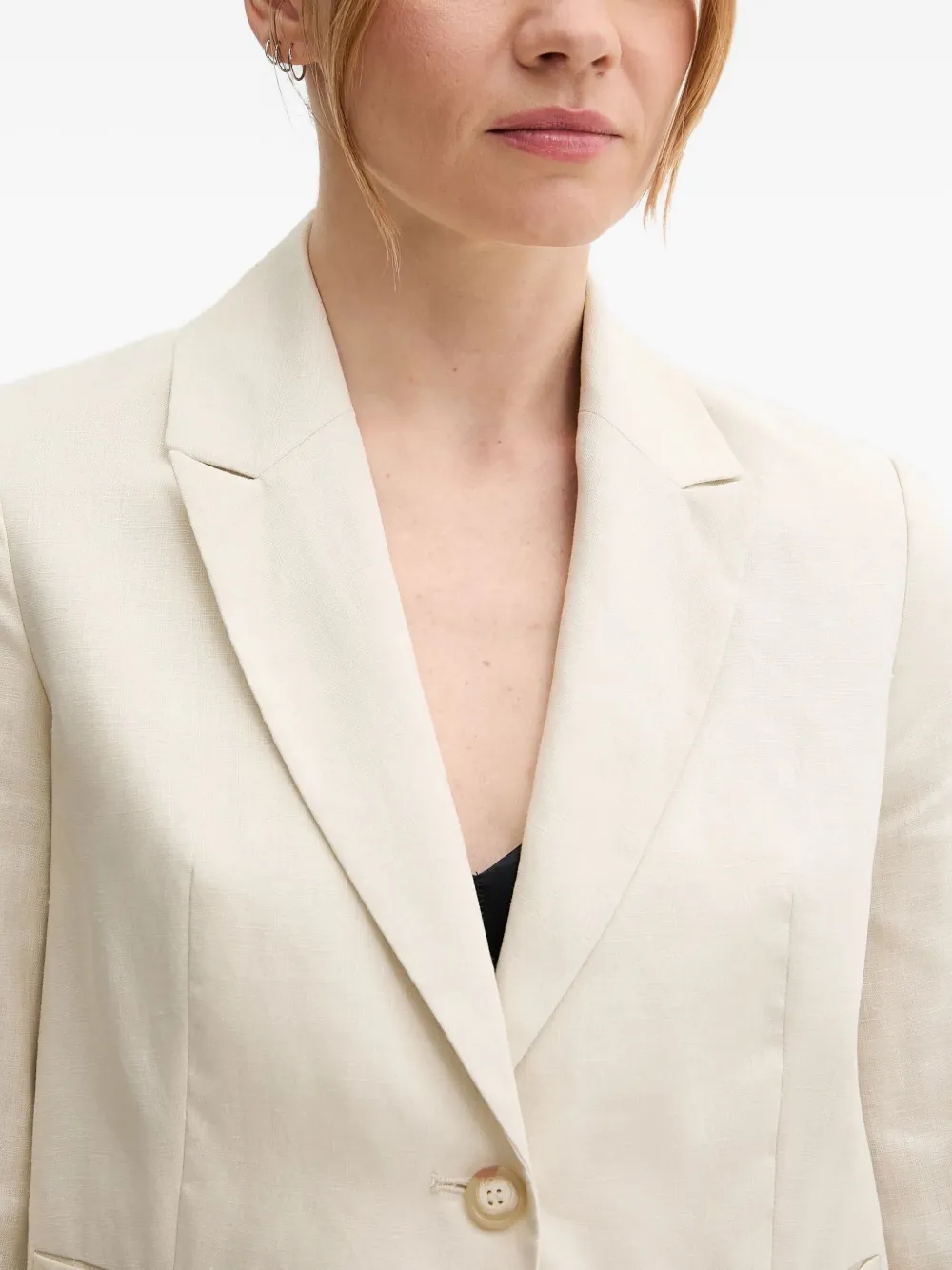 Benetton Cropped Blazer In Neutral