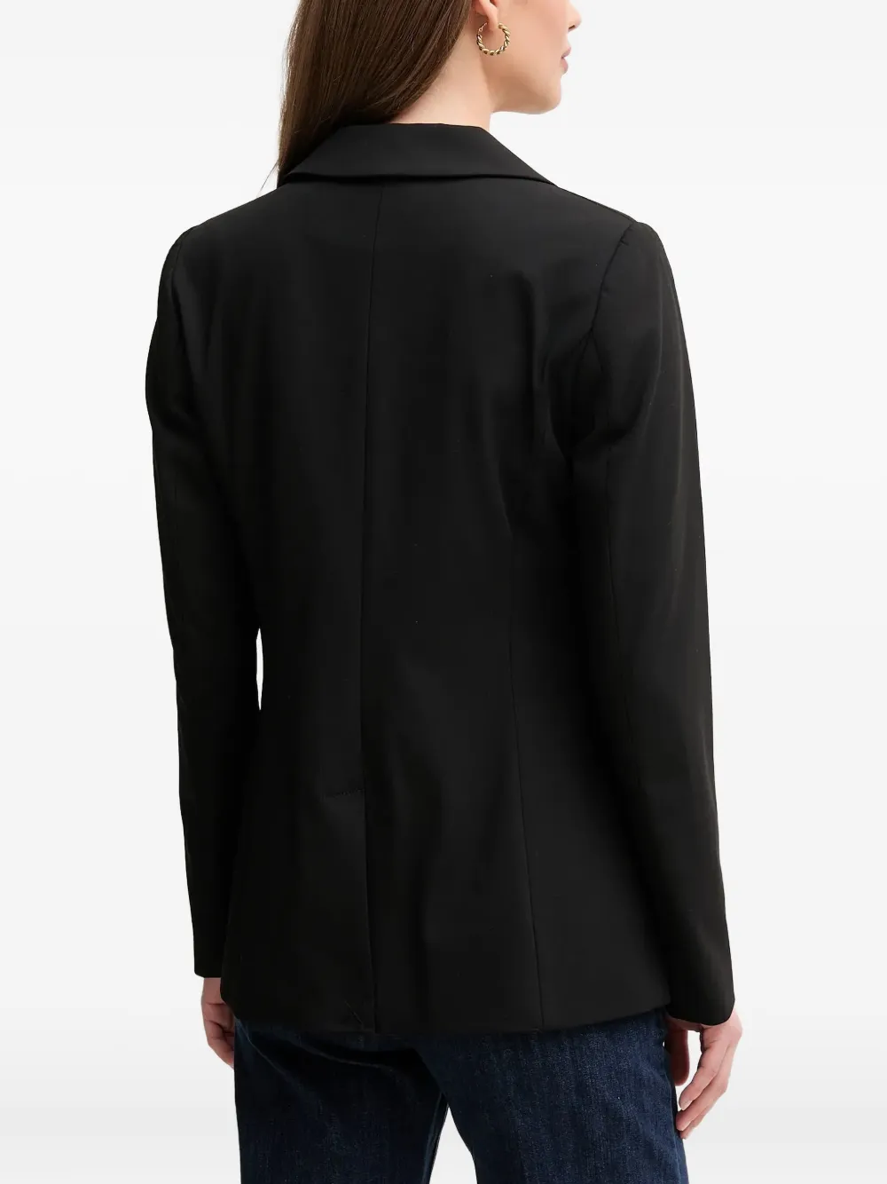  Benetton Notched Lapels Blazer - Black 