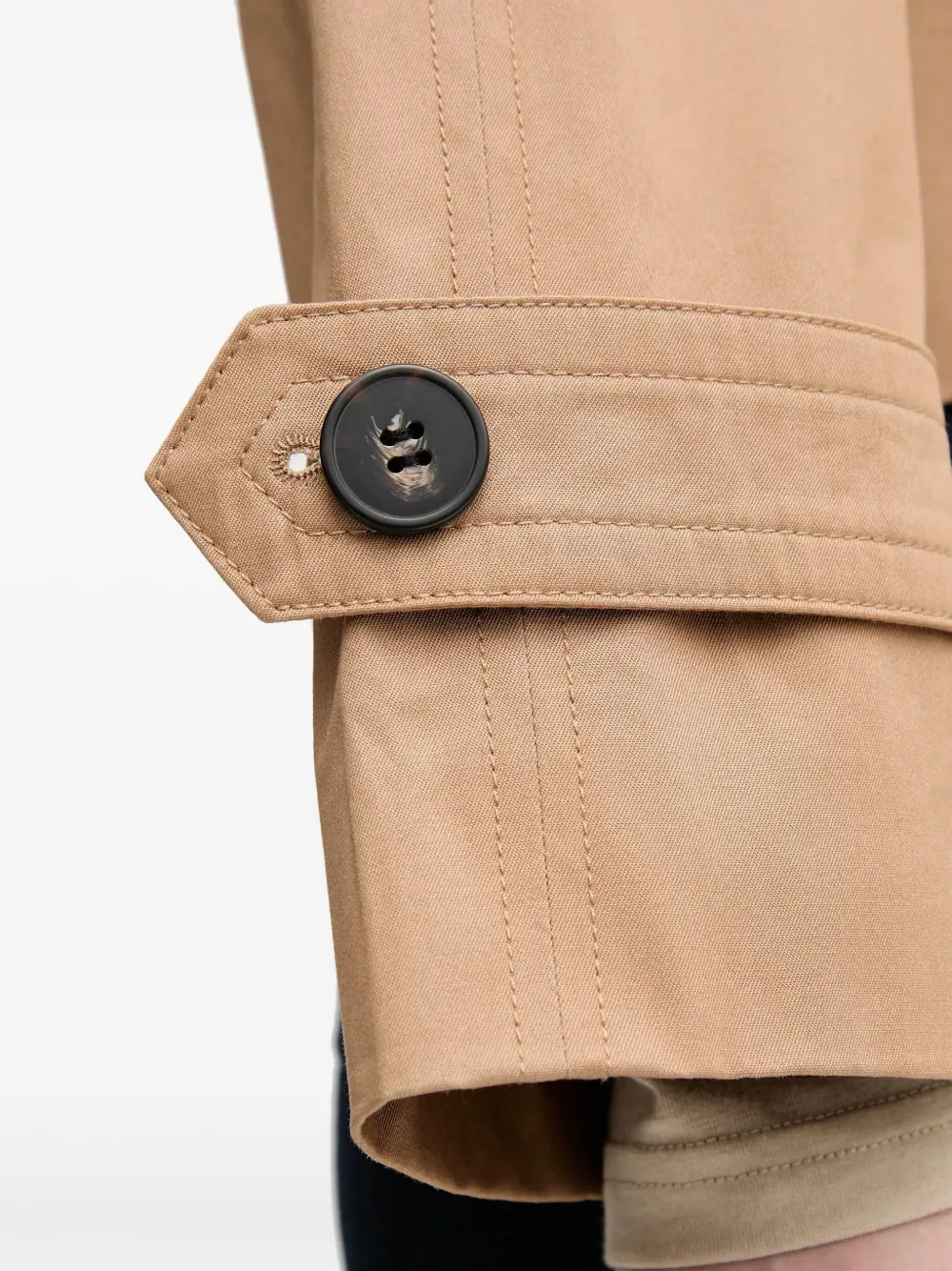 Benetton Button Double Breasted Jacket In Neutral