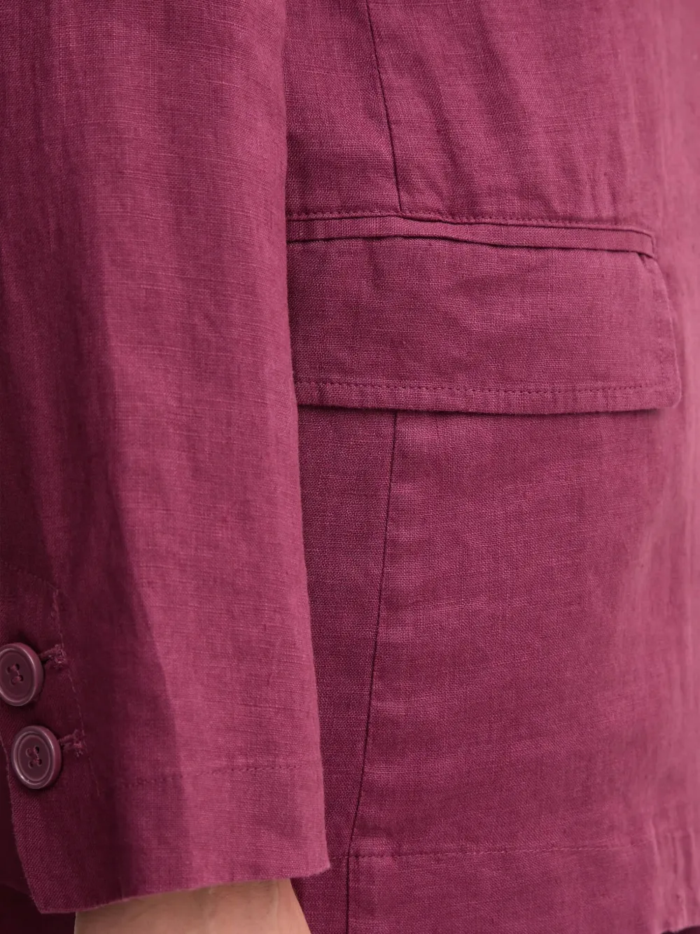 Benetton Linen Blazer In Purple