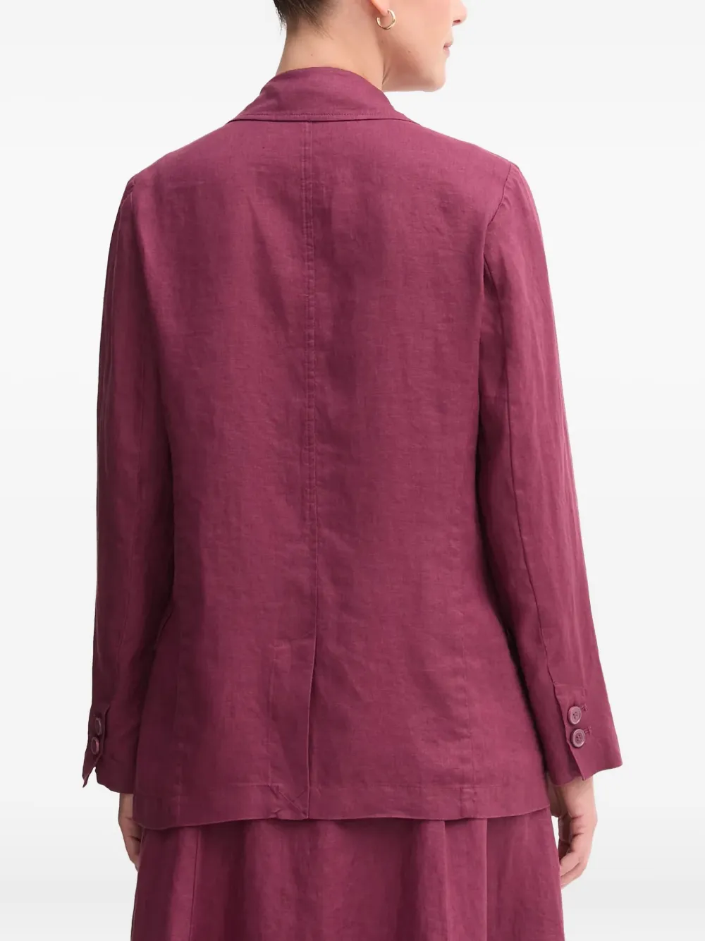 Benetton Linen Blazer In Purple