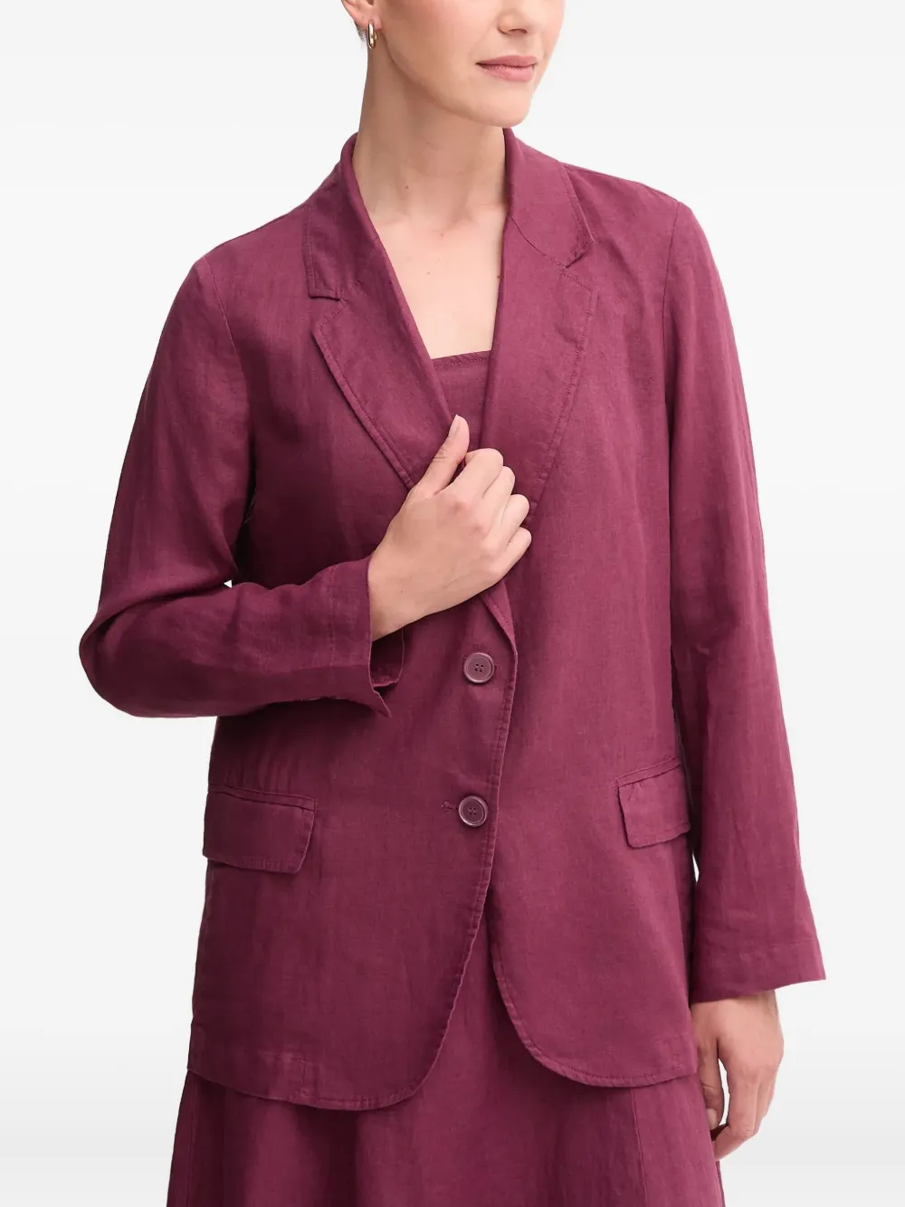 Benetton Linen Blazer In Purple