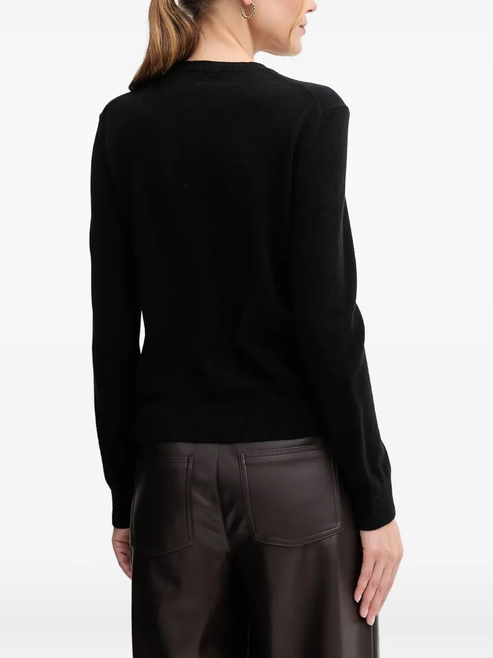Benetton Cashmere Cardigan In Black