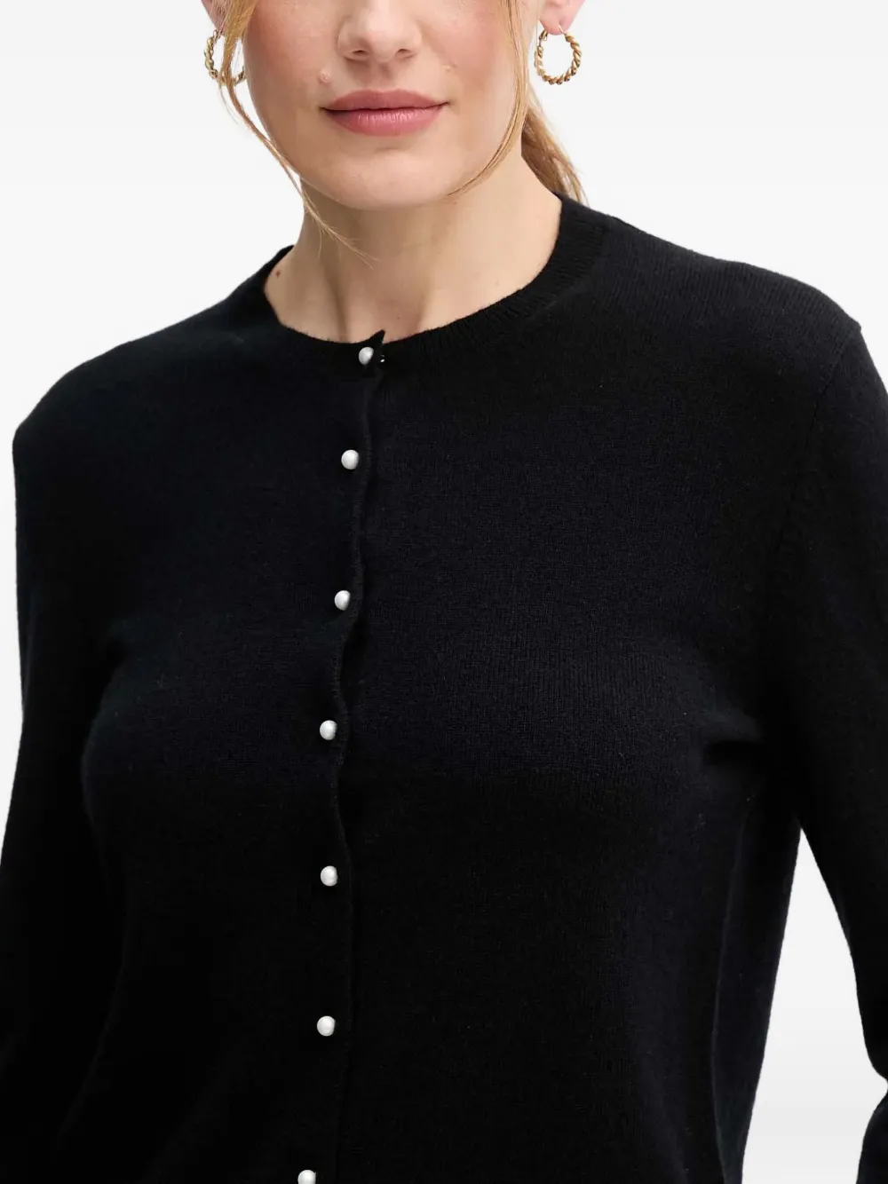 Benetton Cashmere Cardigan In Black