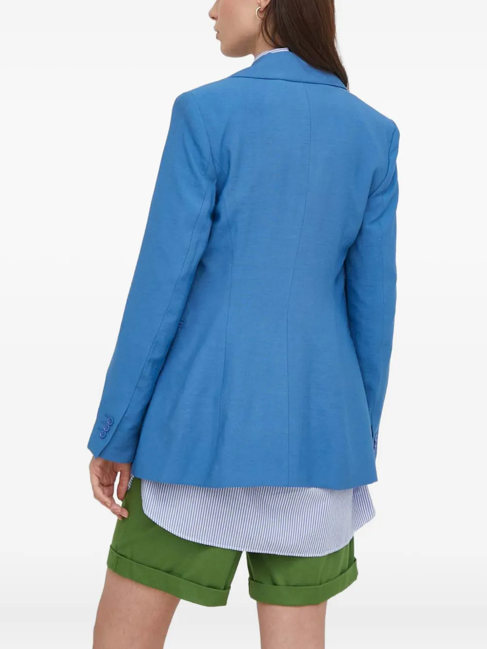 Benetton Buttoned Blazer In Blue