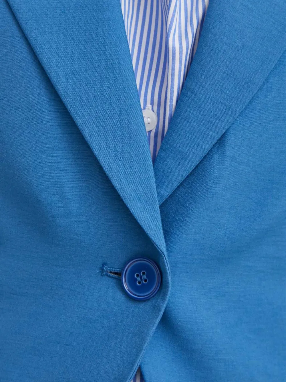 Benetton Buttoned Blazer In Blue