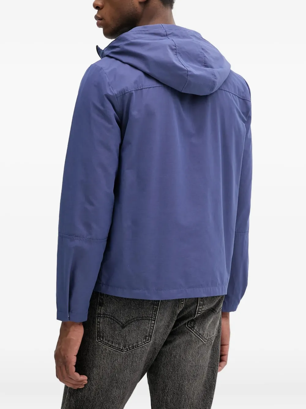 Benetton Hooded Jacket In Blue