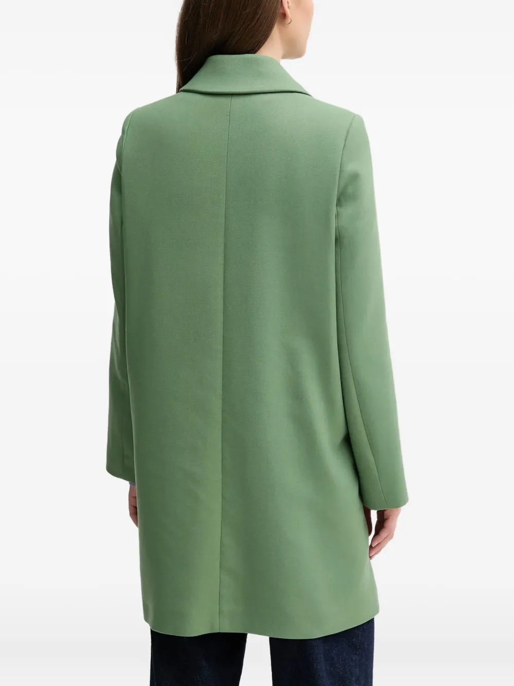  Benetton Buttoned Collared Coat - Green 