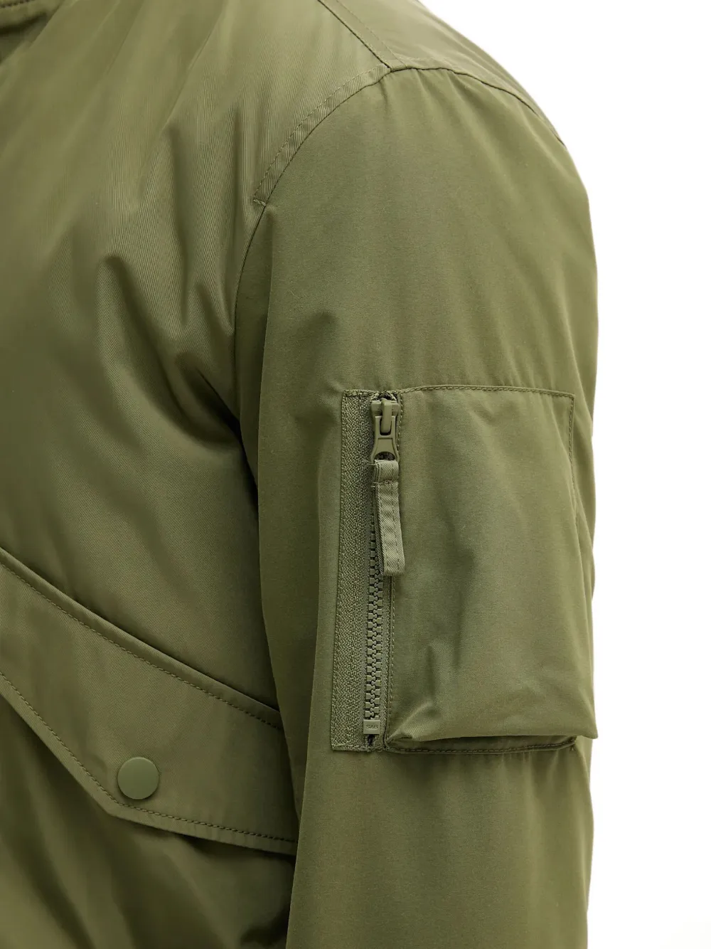 Benetton Sleeve-pocket Jacket In Green