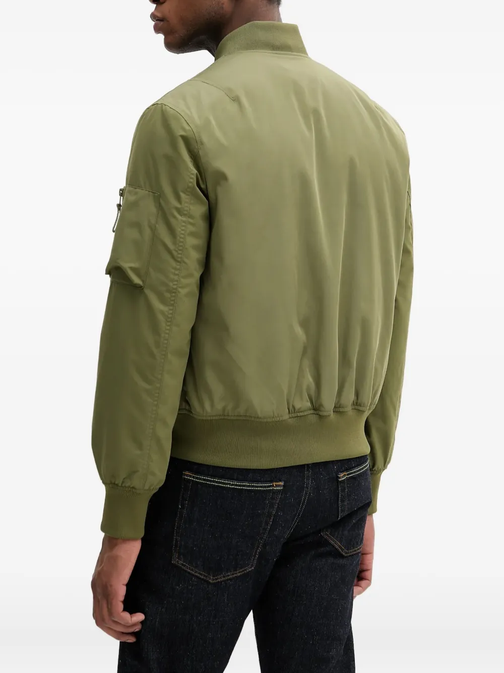 Benetton Sleeve-pocket Jacket In Green