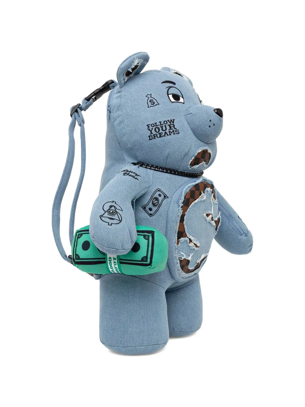  Sprayground Shark Teddy Money Bear Backpack - Blue 
