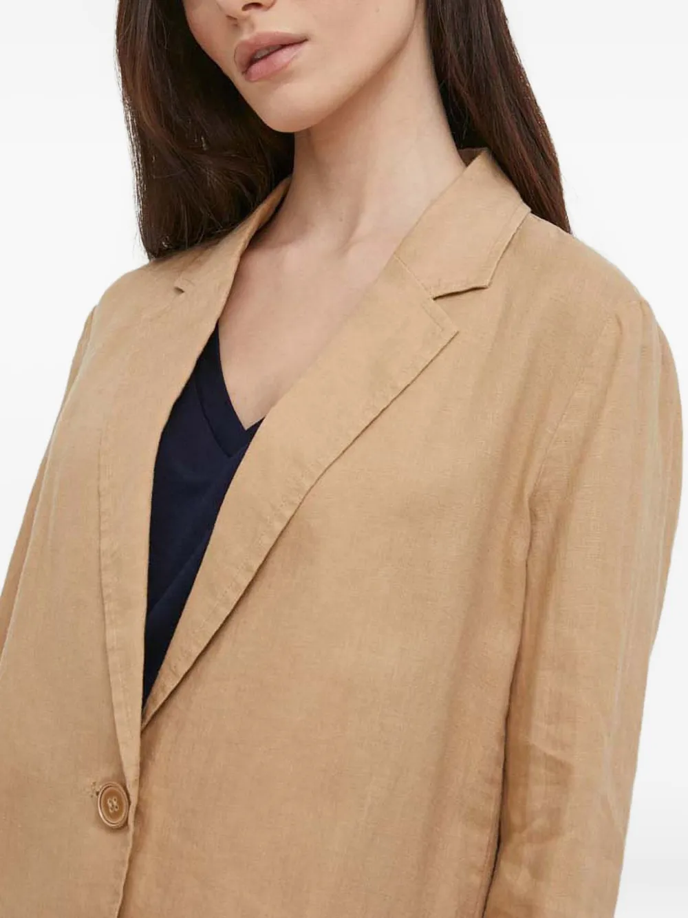 Benetton Linen Blazer In Neutral