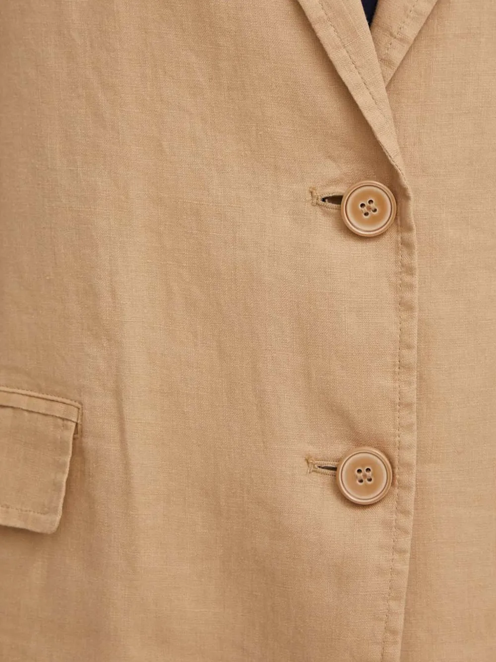 Benetton Linen Blazer In Neutral