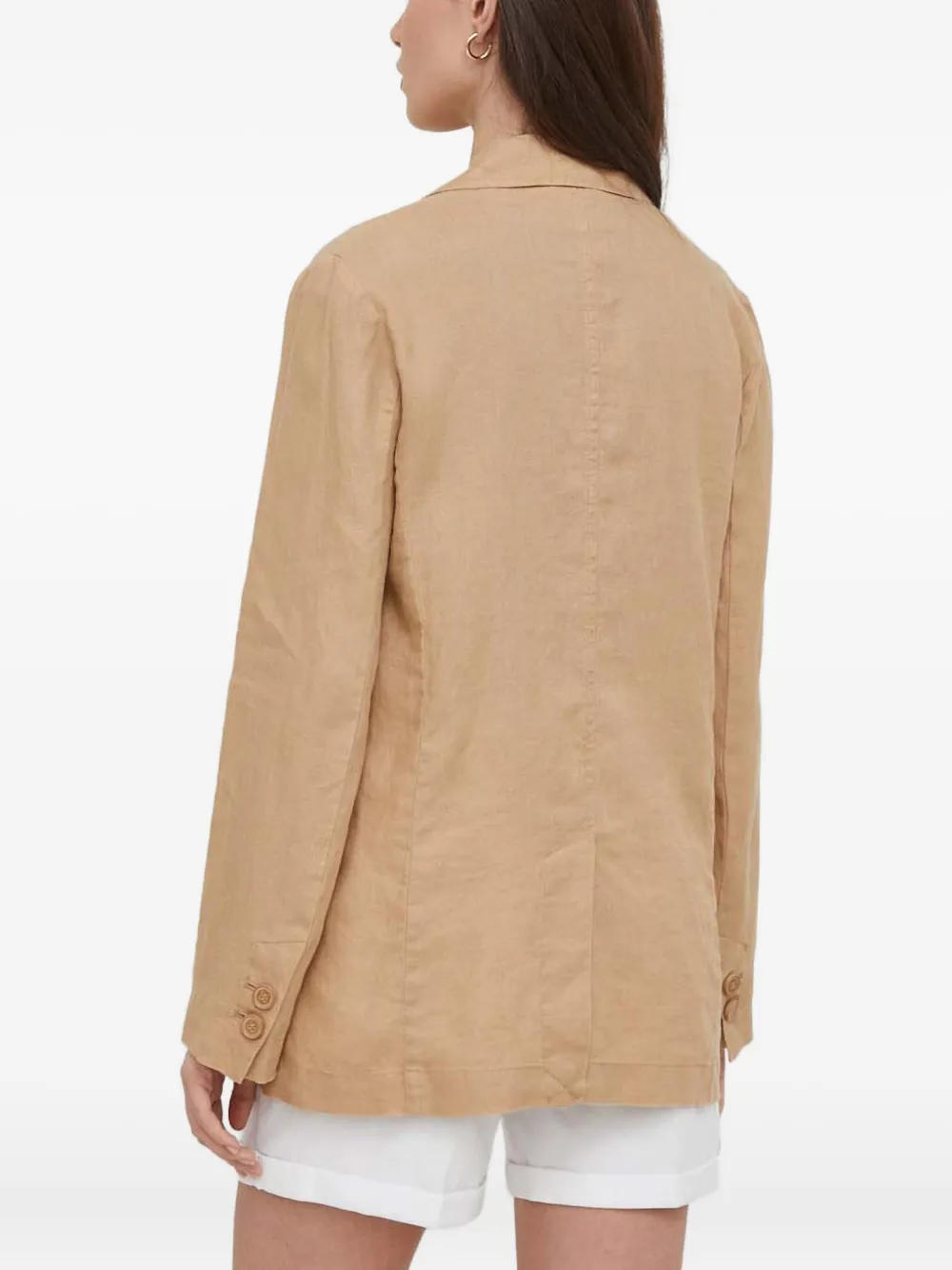 Benetton Linen Blazer In Neutral