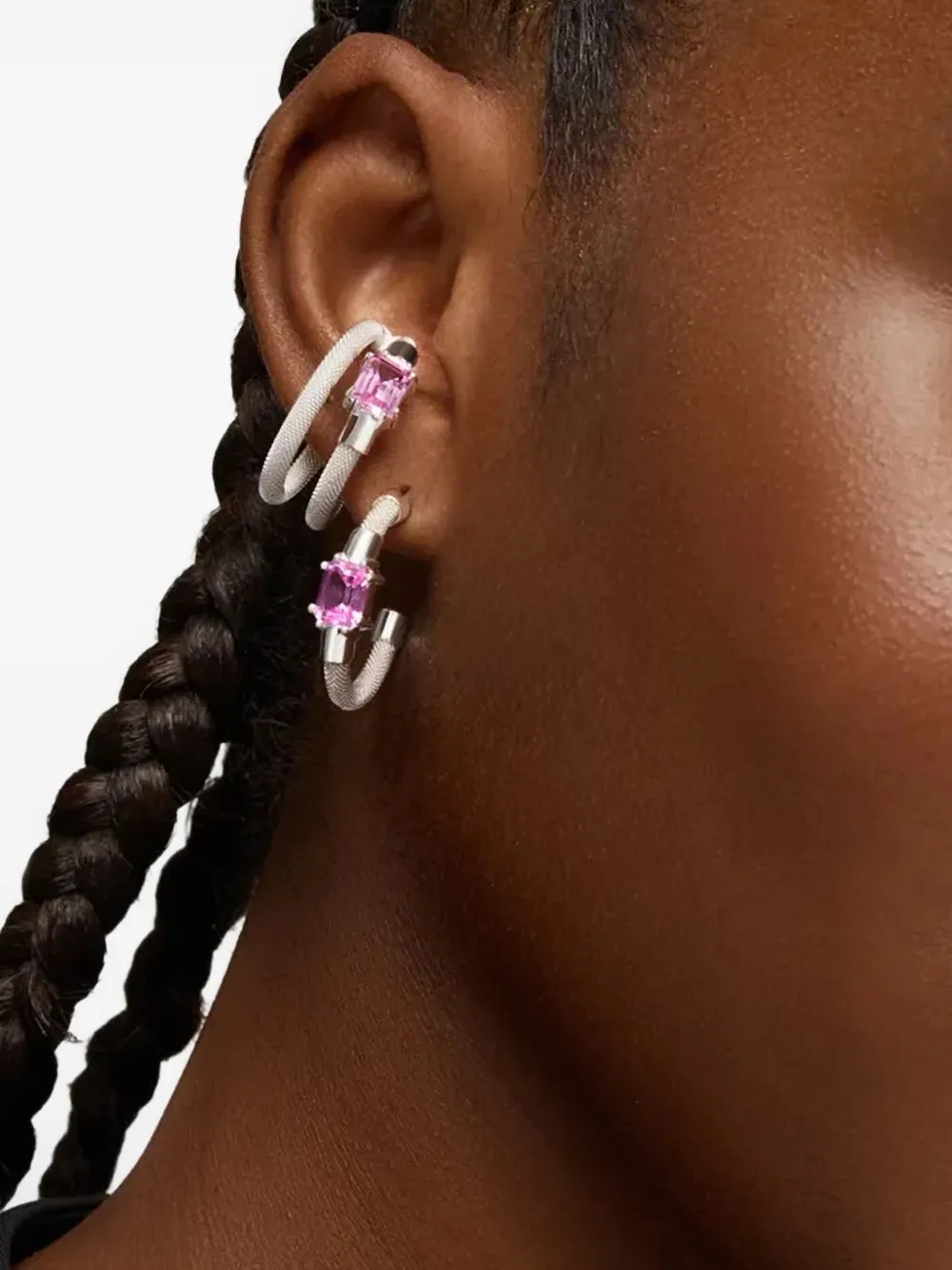 TOUS Mesh oorcuff met steen - Zilver