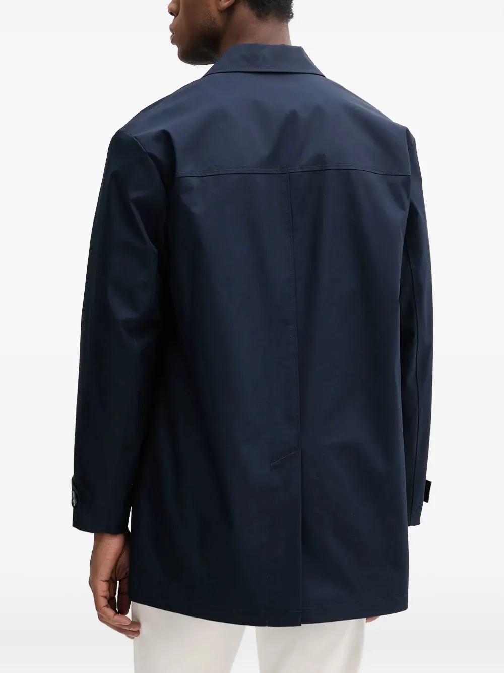 Benetton Buttoned Cuffs Shirt Jacket In Blue