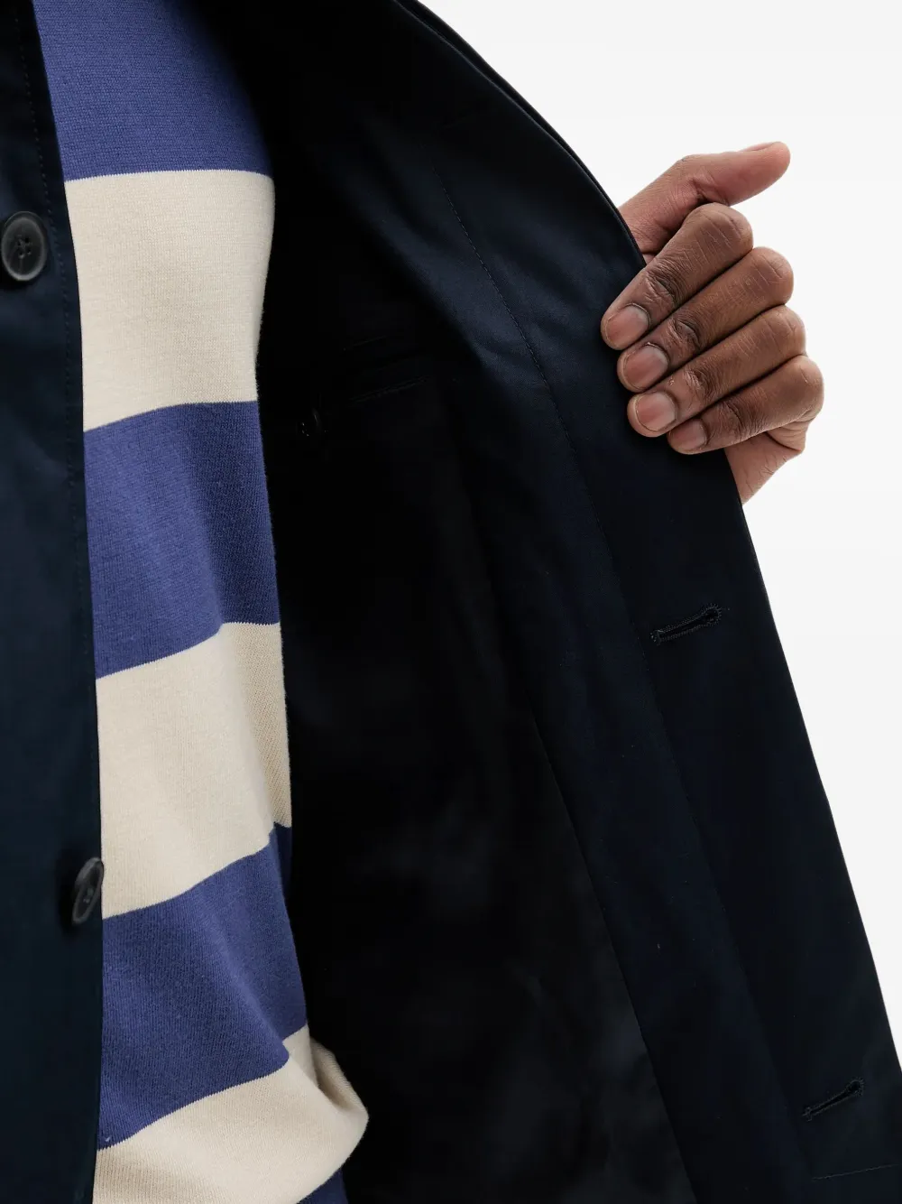 Benetton Buttoned Cuffs Shirt Jacket In Blue