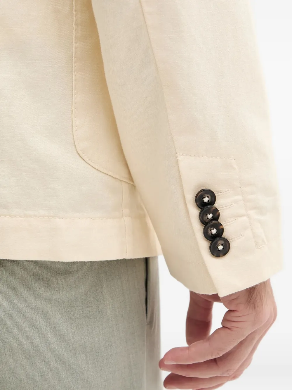 Benetton Single-breasted Blazer In Neutral