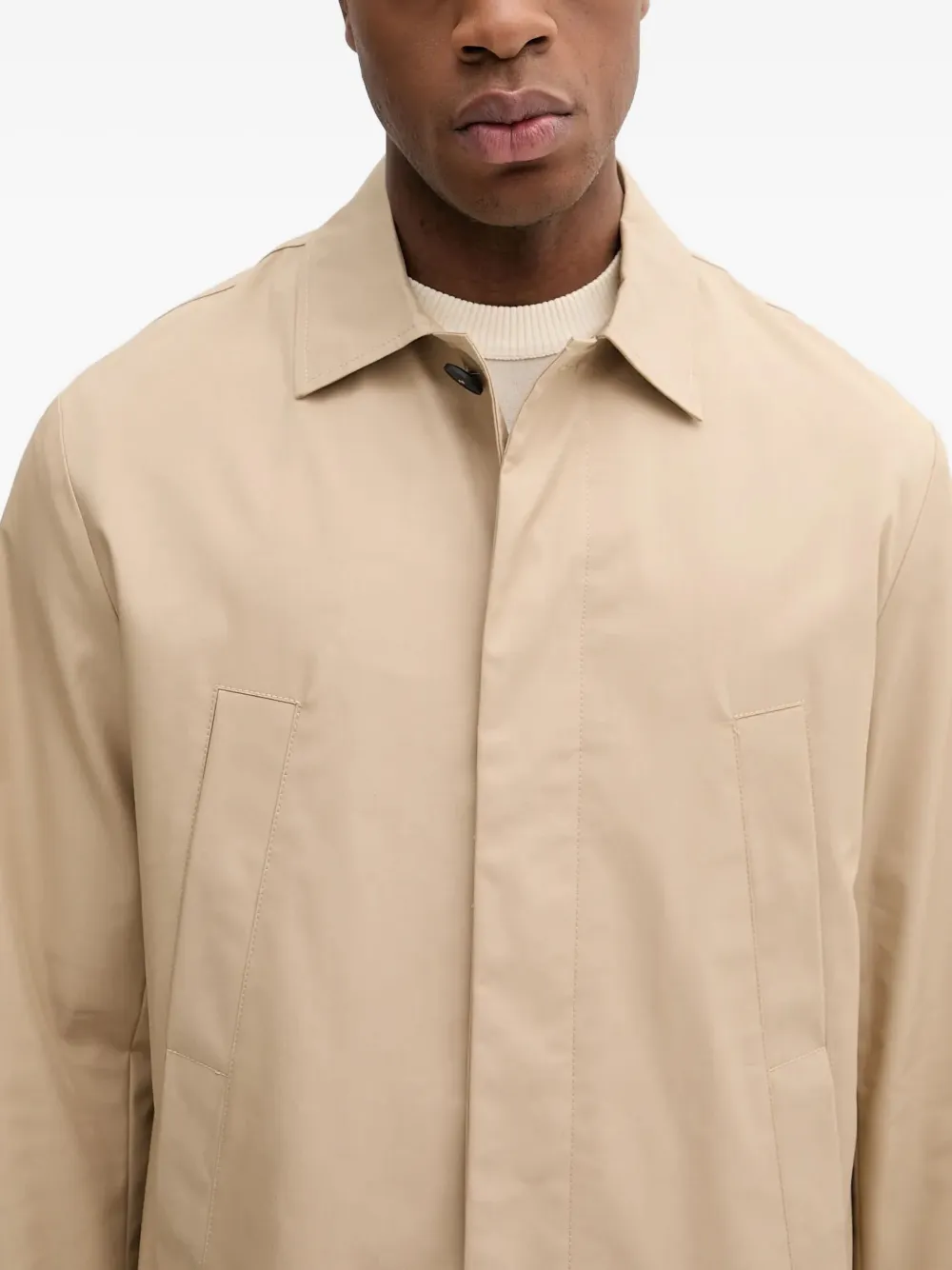 Benetton Single-breasted Coat In Neutral