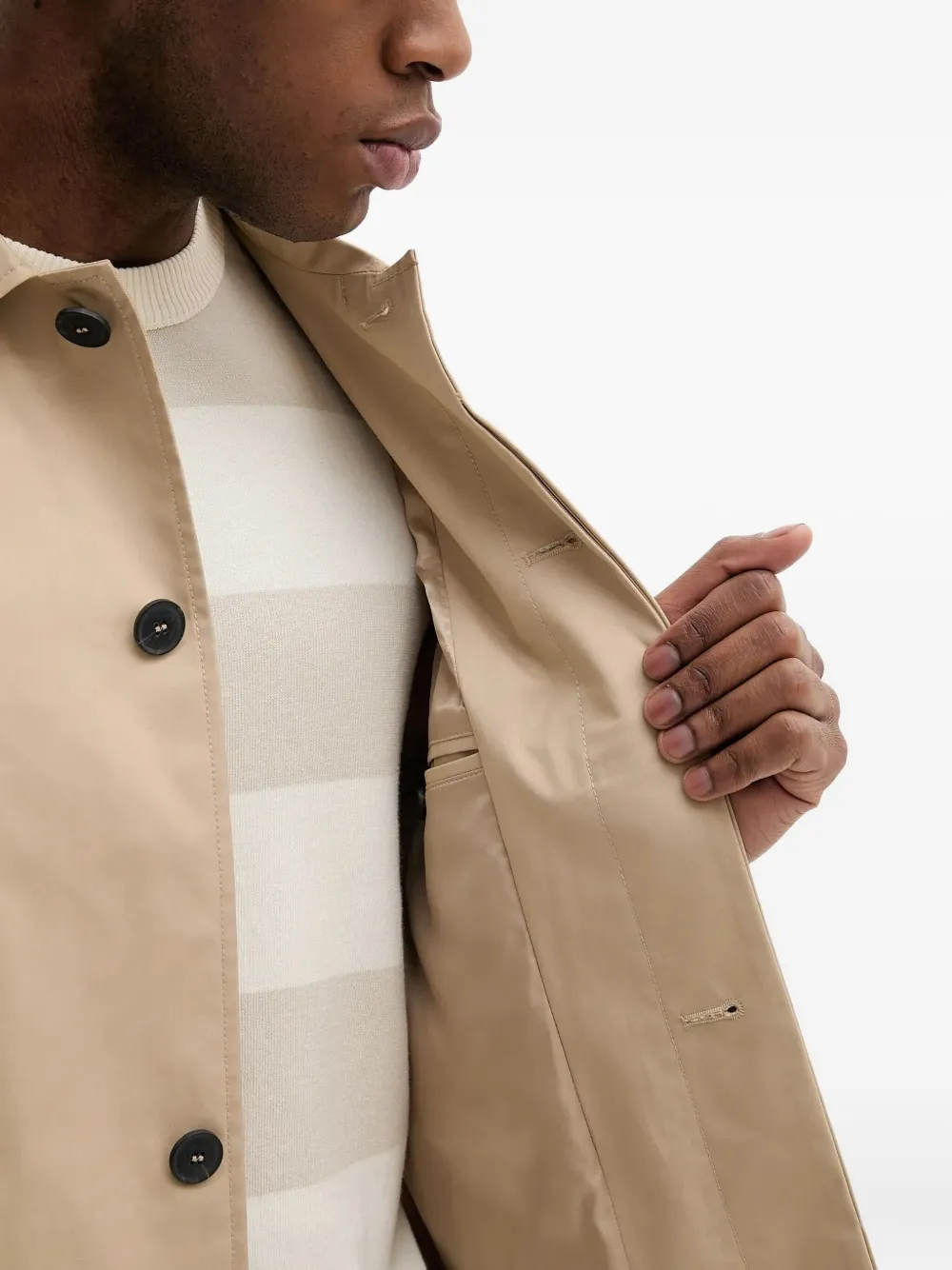 Benetton Single-breasted Coat In Neutral