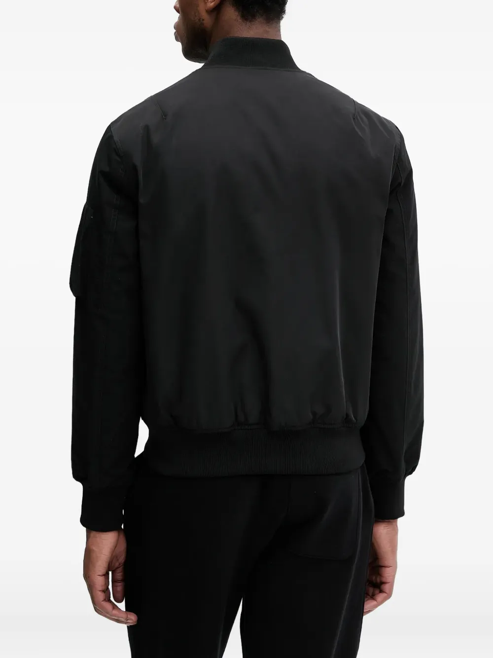 Benetton Sleeve-pocket Bomber Jacket In Black