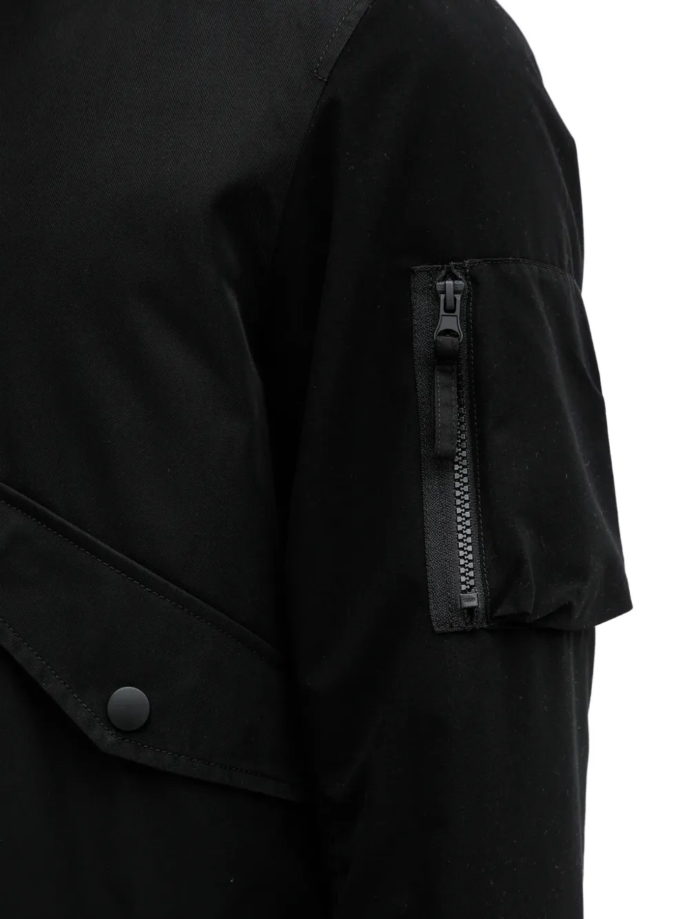 Benetton Sleeve-pocket Bomber Jacket In Black