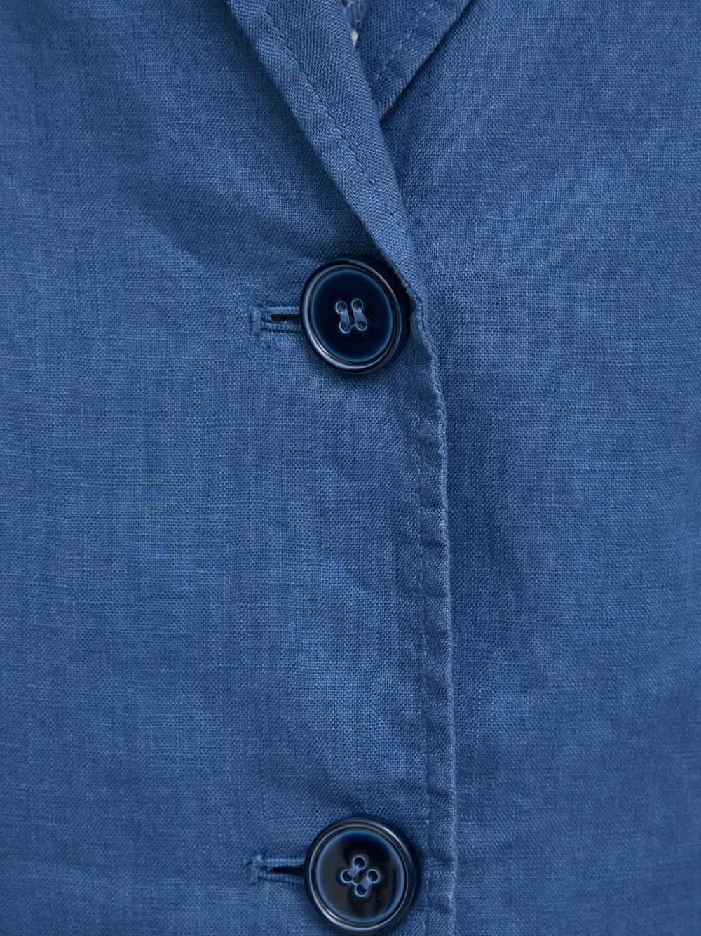 Benetton Linen Blazer In Blue