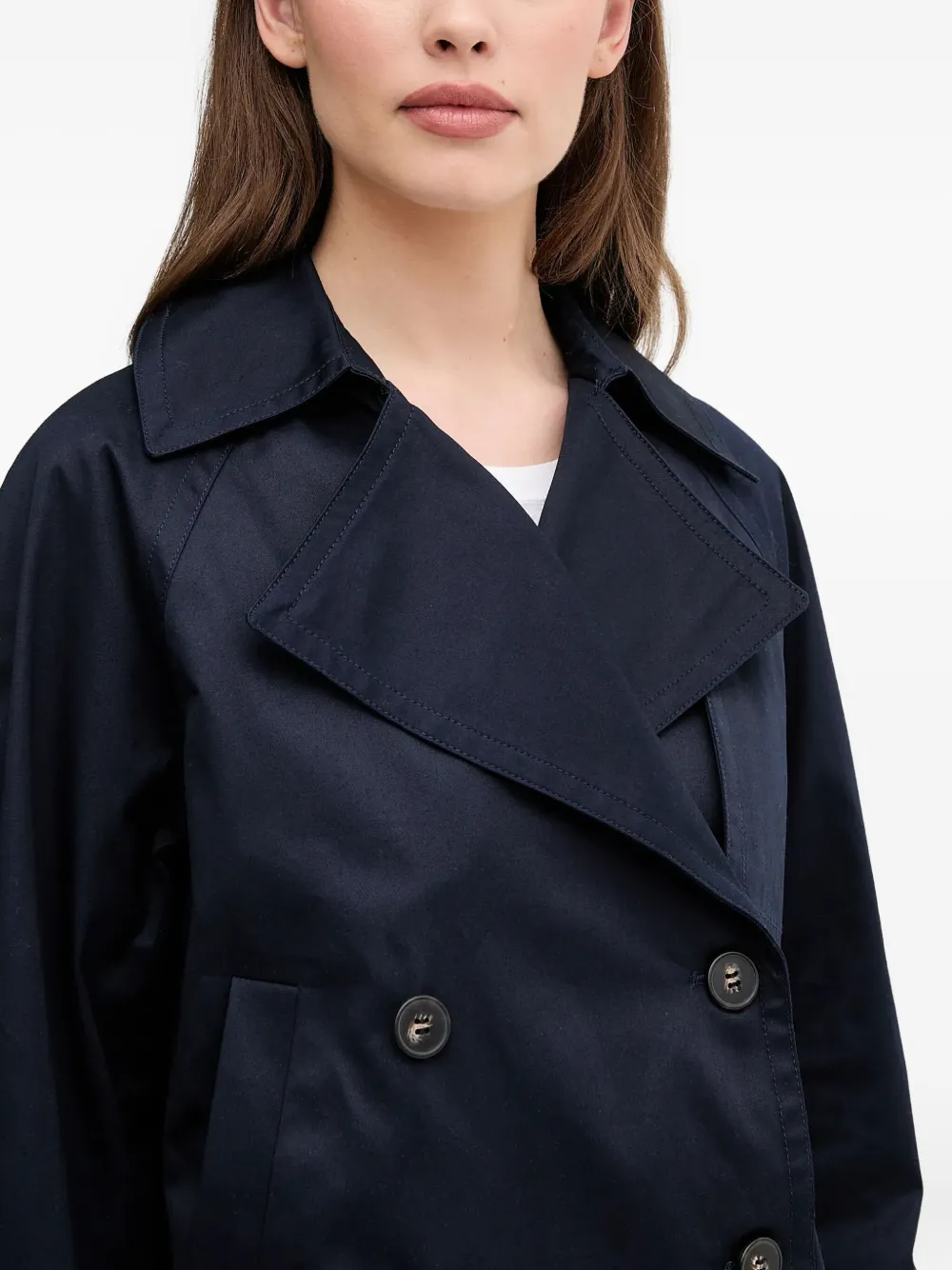 Benetton Button Lapel Jacket In Blue