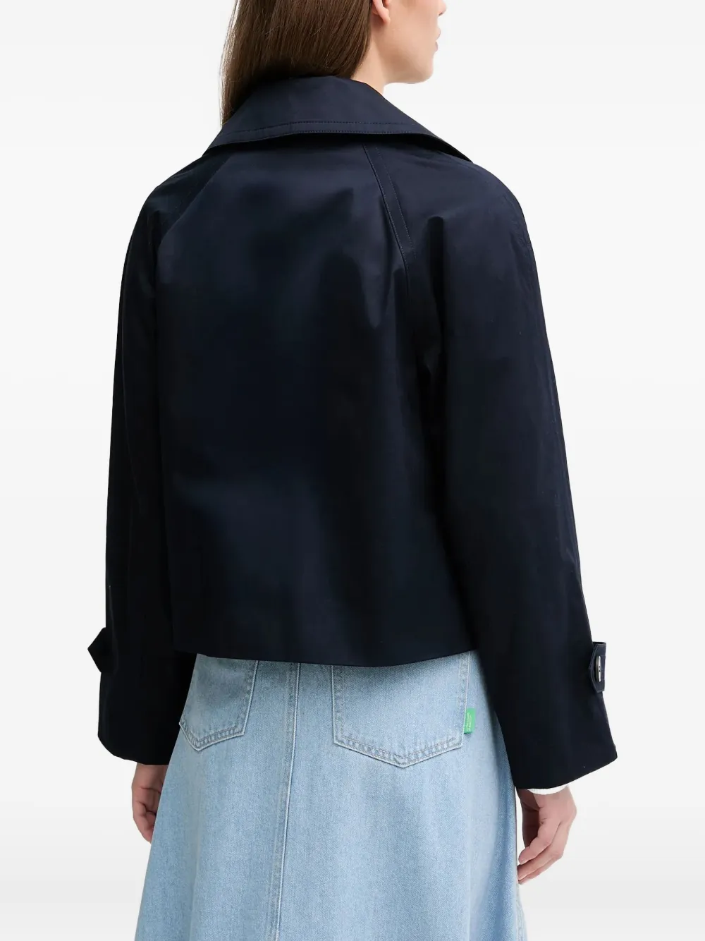 Benetton Button Lapel Jacket In Blue