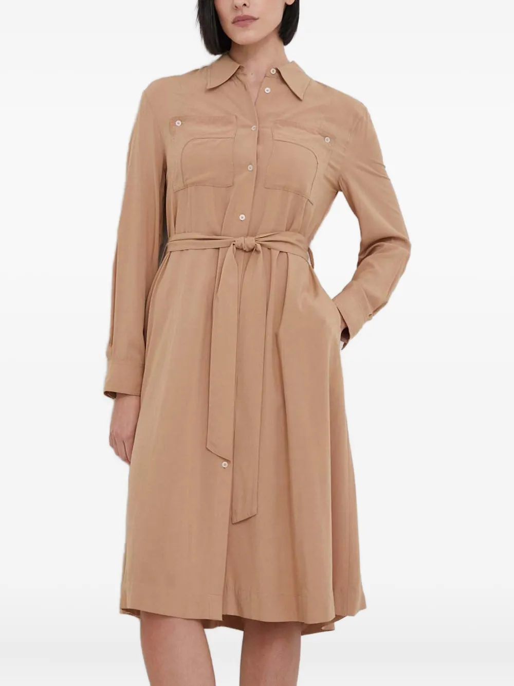 Benetton vestido midi con cinturón | neutro | Image 1