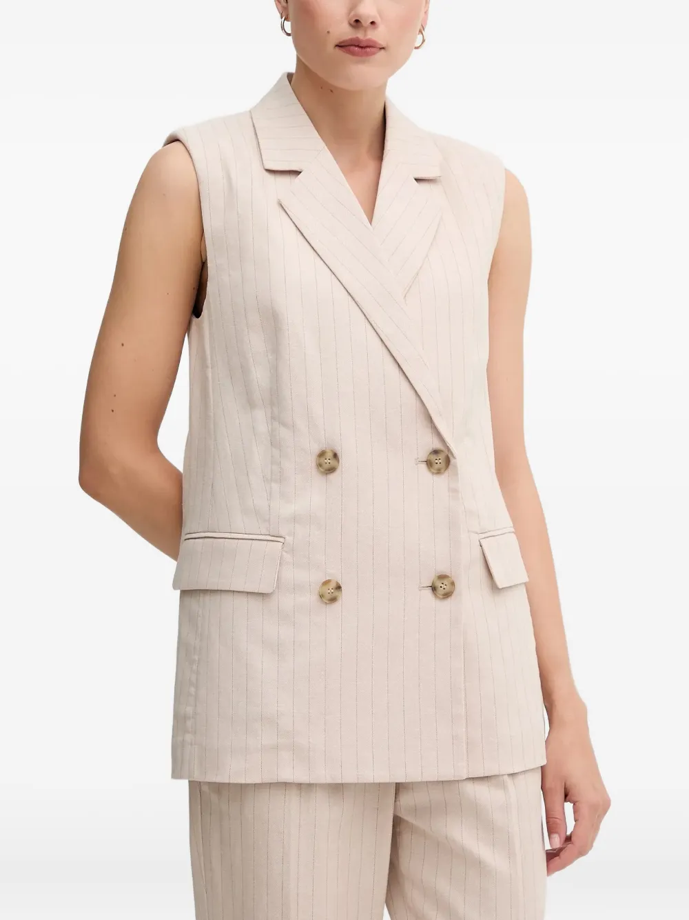 Benetton pinstriped waistcoat - Neutrals