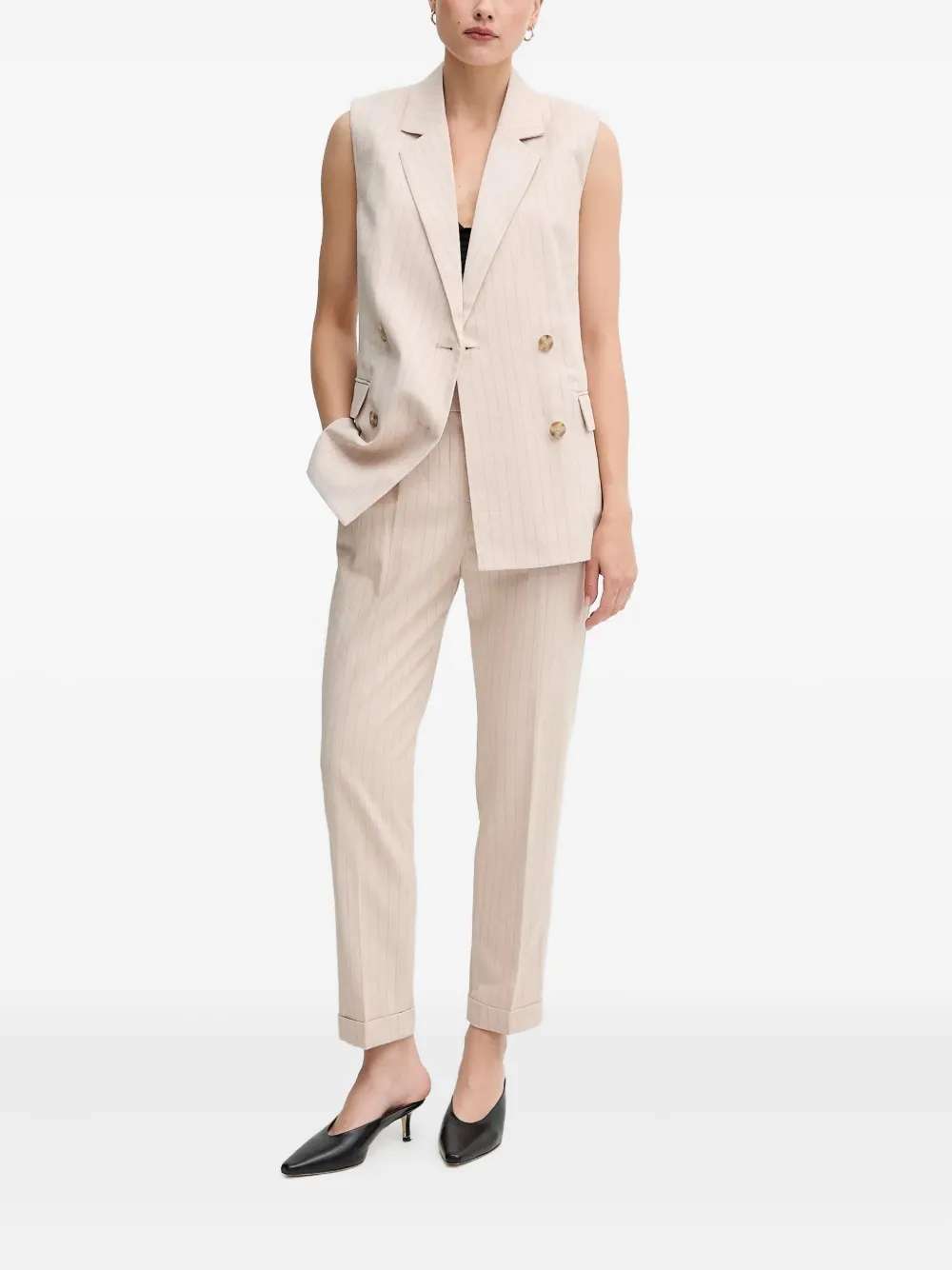 细条纹西式马甲