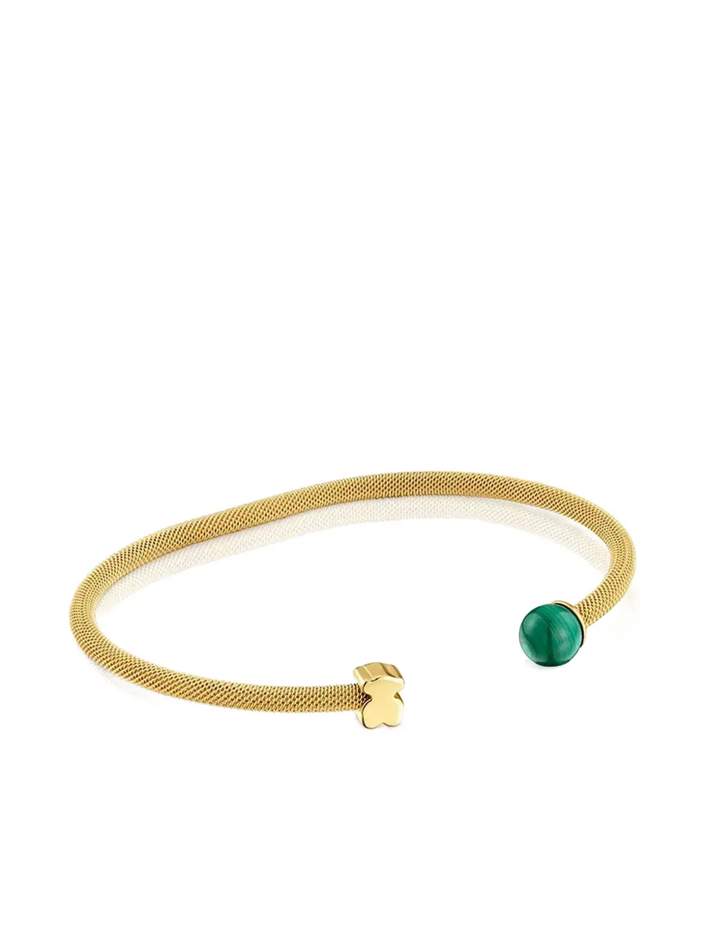 TOUS 18K gold malachite bear-motif bracelet - Oro