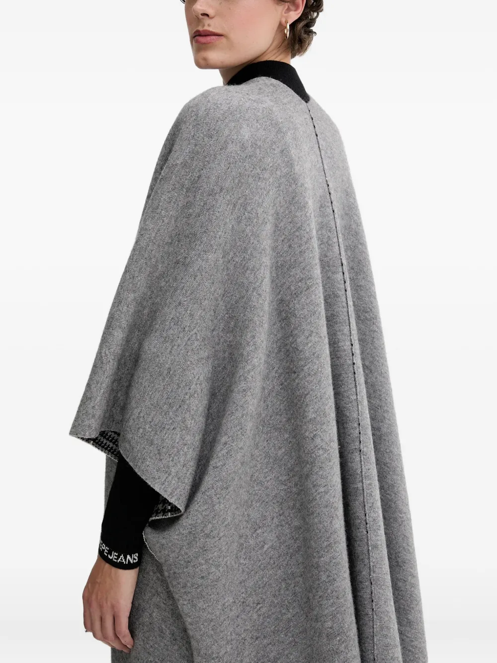 Benetton Reversible Cape In Gray