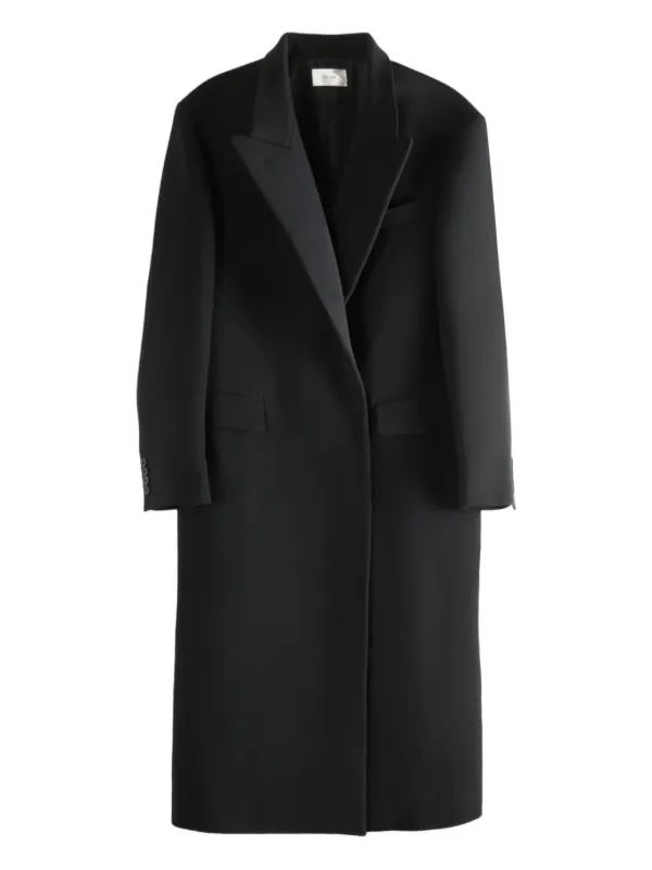 The Row Long-sleeve Coat in Black