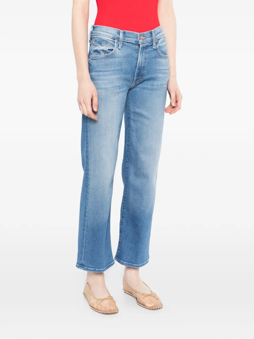  Mother Vaqueros The Mid Rise Rambler Zip Ankle - Azul 
